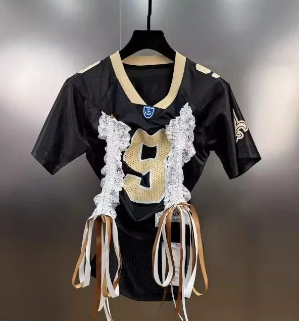 Sassy Girl Lace-up Jersey Shirt