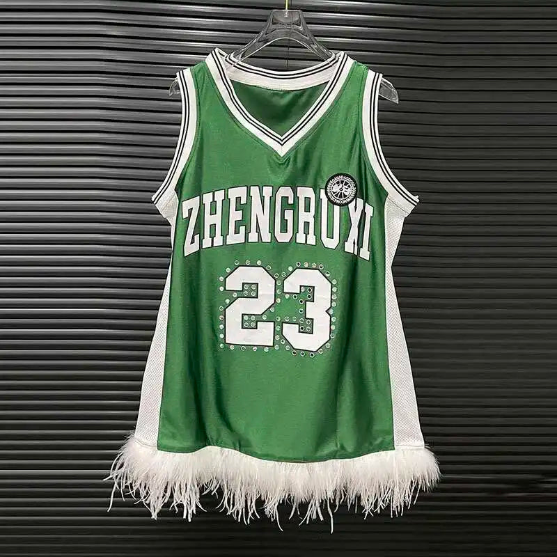 Sport Style Feather Jersey Dress