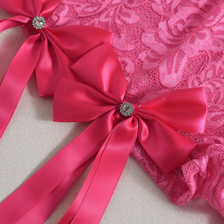 Bow Lover Lace Short Set