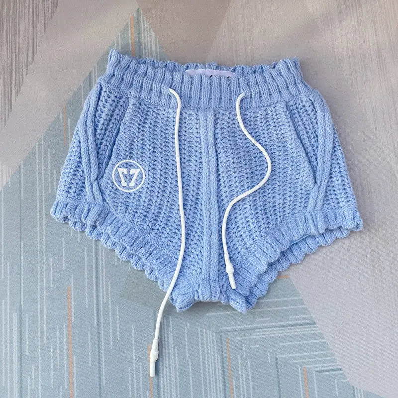 Blue Knitting Two Piece Set