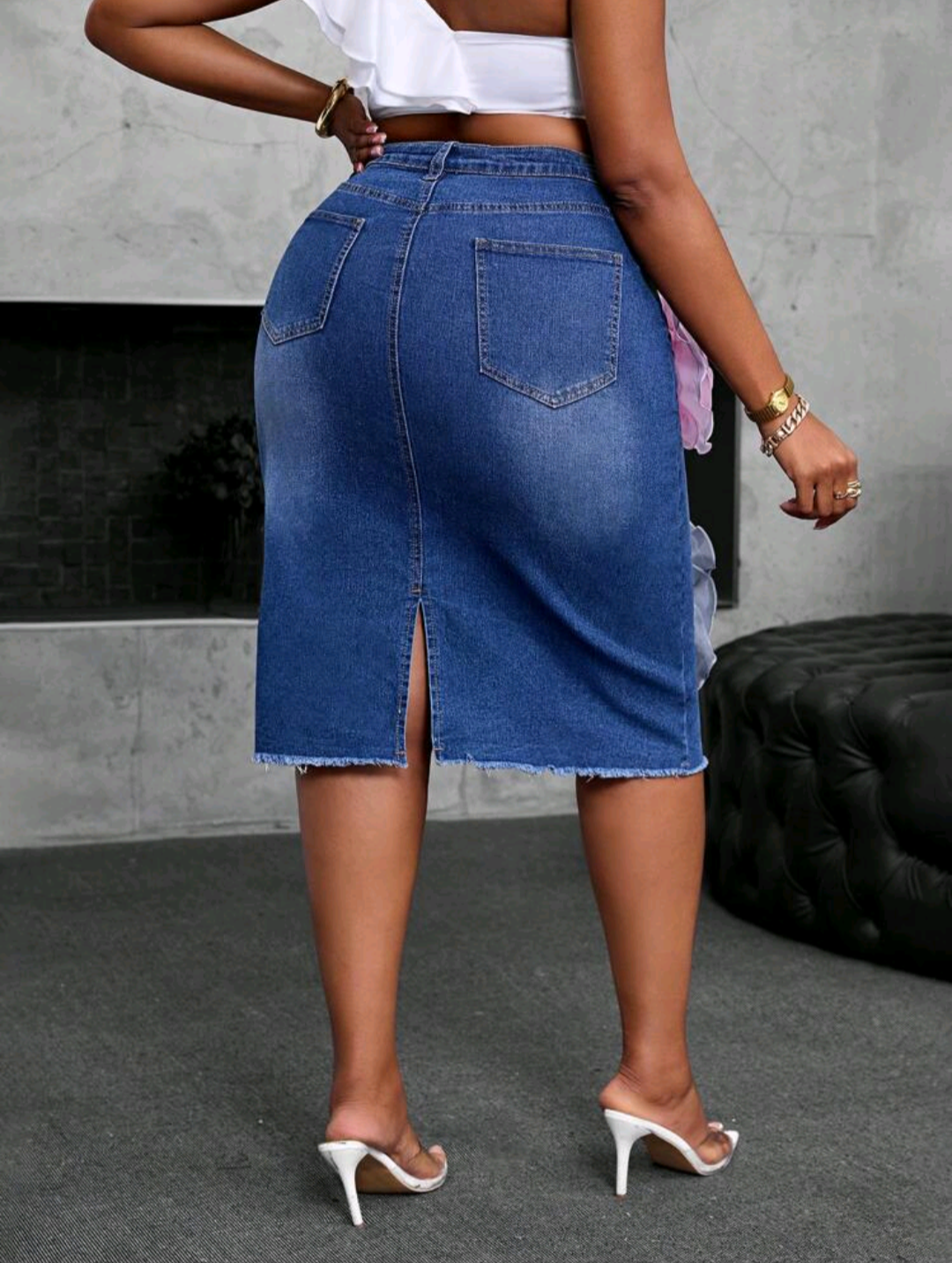 3D Floral Elegant Pencil Skirt
