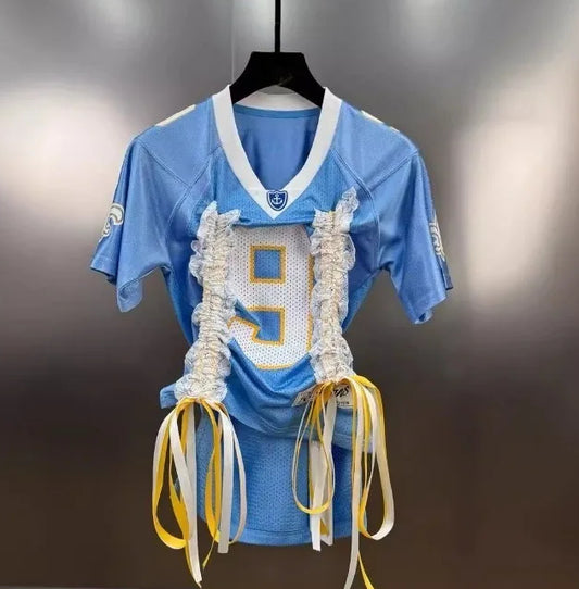 Sassy Girl Lace-up Jersey Shirt