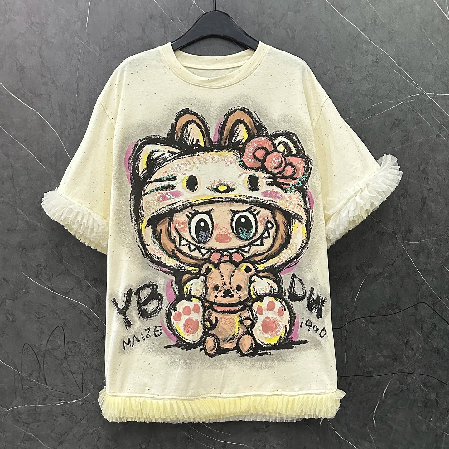 Sexy Cartoon Splicing T-shirt Dress