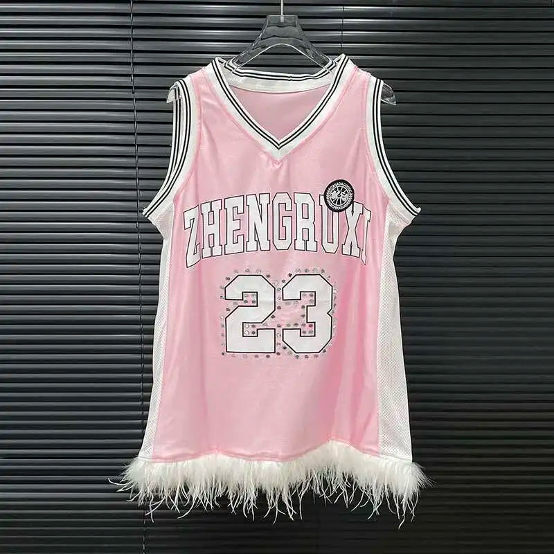 Sport Style Feather Jersey  Dress