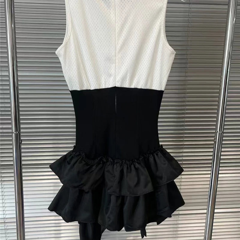 Soccer Girl Contrast Color Vest Dress