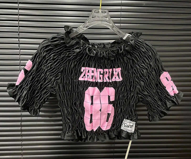 Jersey 86 Niche Letter Shirt