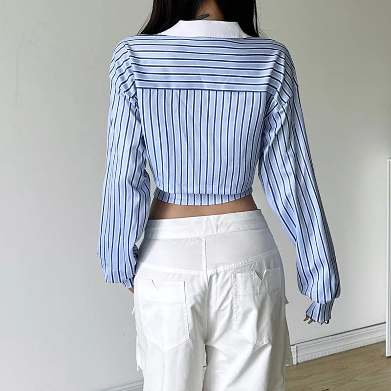 Preppy Style Cropped T Shirts + Irregular Tank Top Two Pieces Set