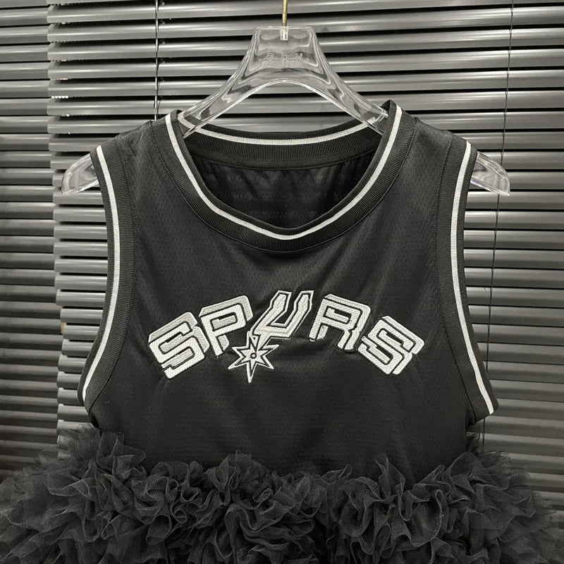 Spliced Puff Jersey Girl Sleeveless T-Shirt