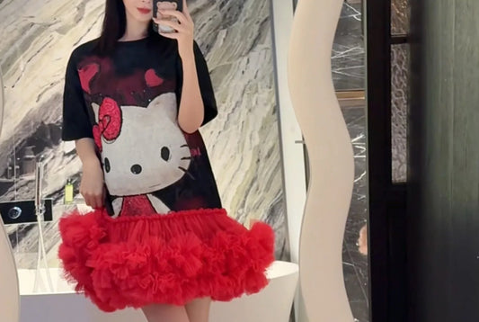 Hello Kitty Sequins Mesh Chic Dress