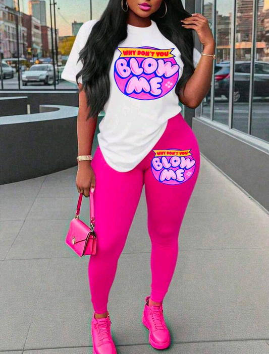 Blow Me Plus Size Leggings Set